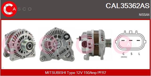 Casco CAL35362AS - Alternator autospares.lv