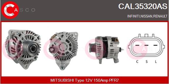 Casco CAL35320AS - Alternator autospares.lv