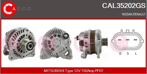 Casco CAL35202GS - Alternator autospares.lv