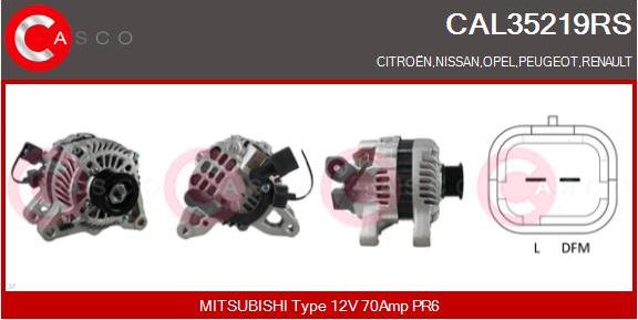 Casco CAL35219RS - Alternator autospares.lv