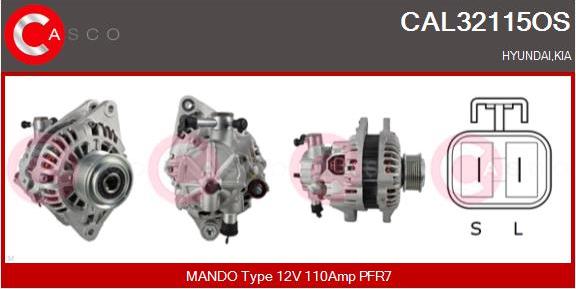 Casco CAL32115OS - Alternator autospares.lv