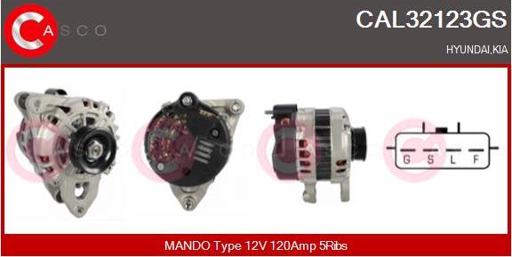 Casco CAL32123GS - Alternator autospares.lv