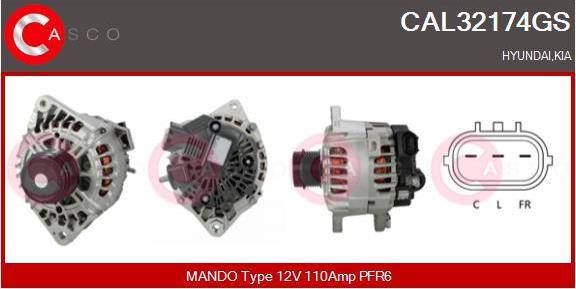 Casco CAL32174GS - Alternator autospares.lv