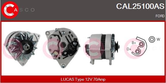Casco CAL25100AS - Alternator autospares.lv