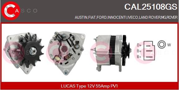 Casco CAL25108GS - Alternator autospares.lv