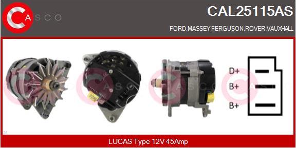 Casco CAL25115AS - Alternator autospares.lv