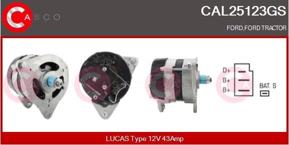 Casco CAL25123GS - Alternator autospares.lv