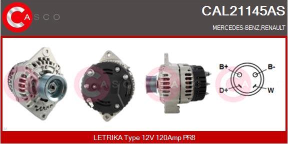 Casco CAL21145AS - Alternator autospares.lv