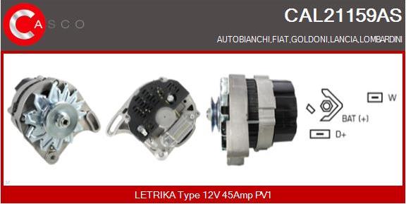 Casco CAL21159AS - Alternator autospares.lv