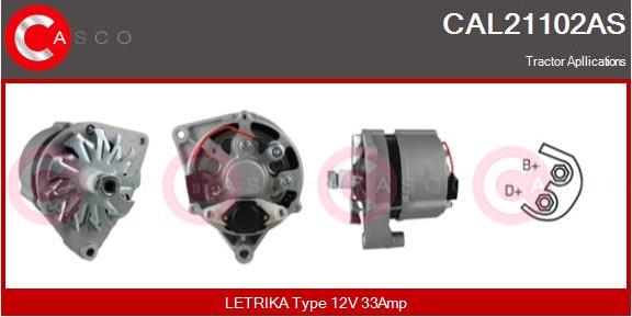 Casco CAL21102AS - Alternator autospares.lv