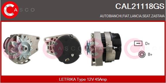 Casco CAL21118GS - Alternator autospares.lv