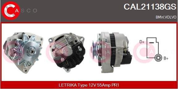 Casco CAL21138GS - Alternator autospares.lv