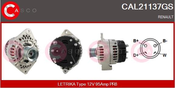 Casco CAL21137GS - Alternator autospares.lv