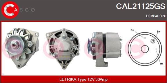 Casco CAL21125GS - Alternator autospares.lv