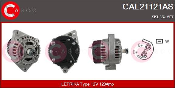 Casco CAL21121AS - Alternator autospares.lv