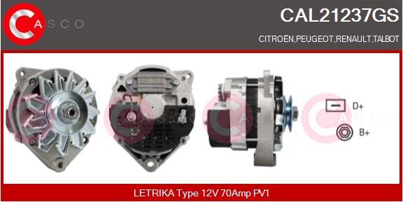 Casco CAL21237GS - Alternator autospares.lv