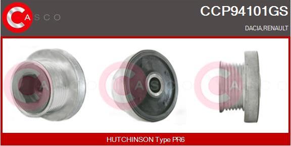 Casco CCP94101GS - Pulley, alternator, freewheel clutch autospares.lv