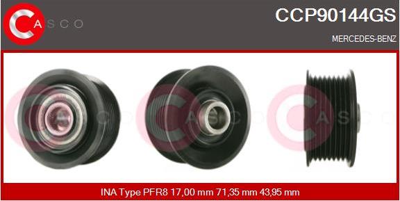 Casco CCP90144GS - Pulley, alternator, freewheel clutch autospares.lv