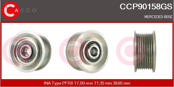 Casco CCP90158GS - Pulley, alternator, freewheel clutch autospares.lv