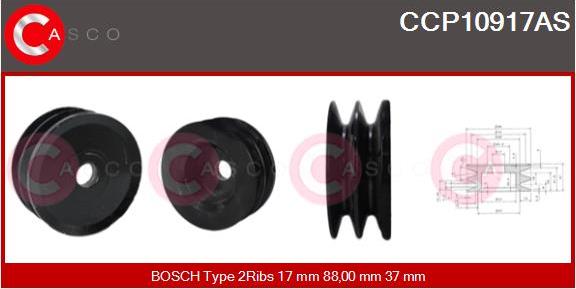 Casco CCP10917AS - Pulley, alternator, freewheel clutch autospares.lv