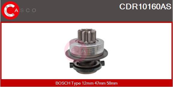 Casco CDR10160AS - Pinion, bendix, starter autospares.lv