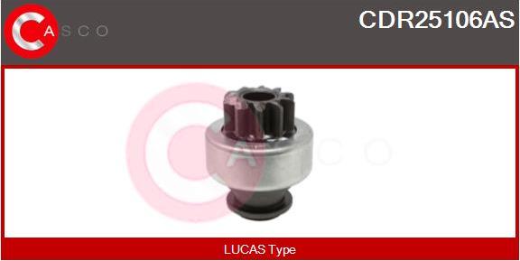 Casco CDR25106AS - Pinion, bendix, starter autospares.lv
