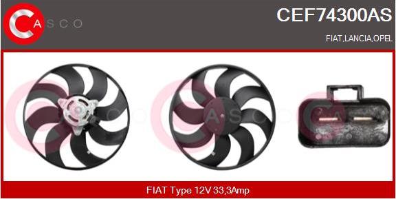 Casco CEF74300AS - Fan, radiator autospares.lv