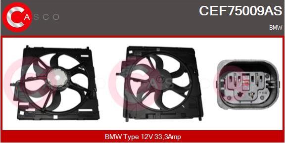 Casco CEF75009AS - Electric Motor, radiator fan autospares.lv