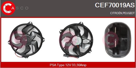 Casco CEF70019AS - Electric Motor, radiator fan autospares.lv