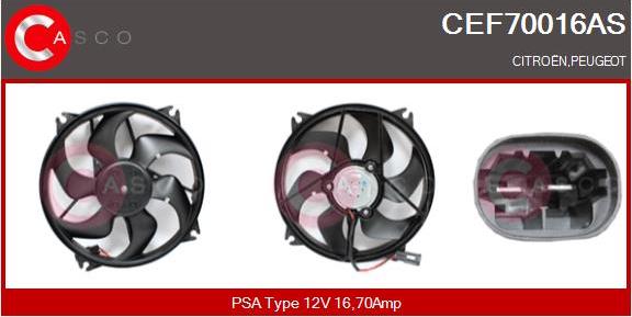 Casco CEF70016AS - Electric Motor, radiator fan autospares.lv