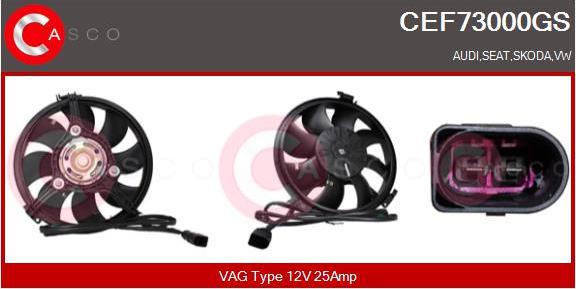 Casco CEF73000GS - Electric Motor, radiator fan autospares.lv