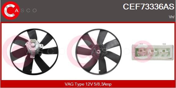 Casco CEF73336AS - Fan, radiator autospares.lv