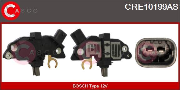 Casco CRE10199AS - Voltage regulator, alternator autospares.lv