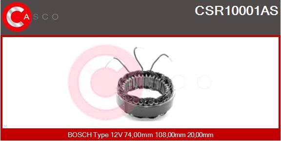 Casco CSR10001AS - Stator, alternator autospares.lv