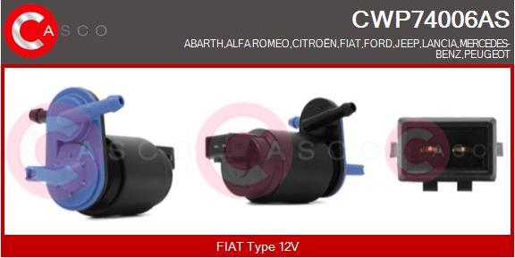 Casco CWP74006AS - Water Pump, window cleaning autospares.lv