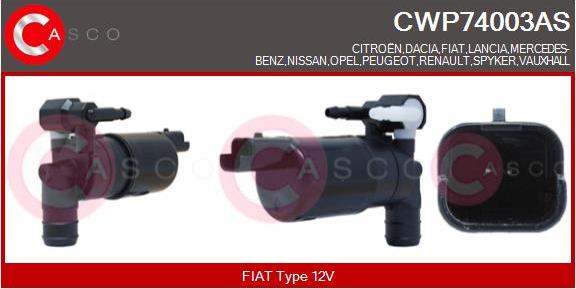 Casco CWP74003AS - Water Pump, window cleaning autospares.lv