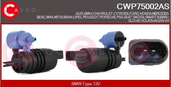 Casco CWP75002AS - Water Pump, window cleaning autospares.lv