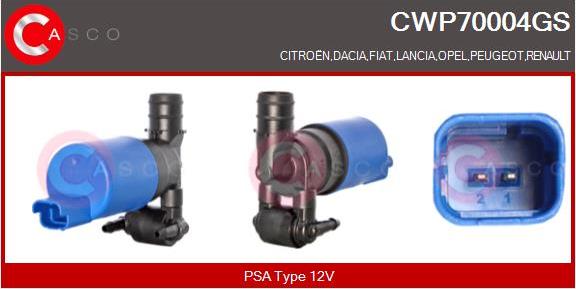 Casco CWP70004GS - Water Pump, window cleaning autospares.lv