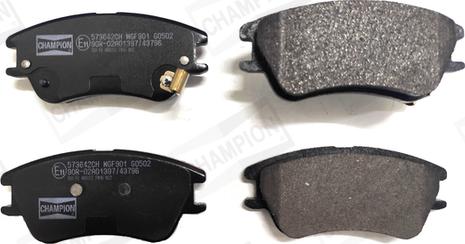 Champion 573642CH - Brake Pad Set, disc brake autospares.lv