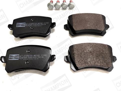 Champion 573667CH - Brake Pad Set, disc brake autospares.lv