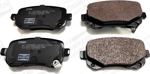 Champion 573299CH - Brake Pad Set, disc brake autospares.lv