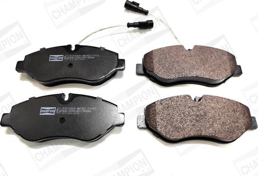 Champion 573743CH - Brake Pad Set, disc brake autospares.lv