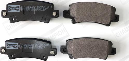 Champion 572492CH - Brake Pad Set, disc brake autospares.lv