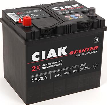 CIAKStarter CS60LA - Starter Battery autospares.lv