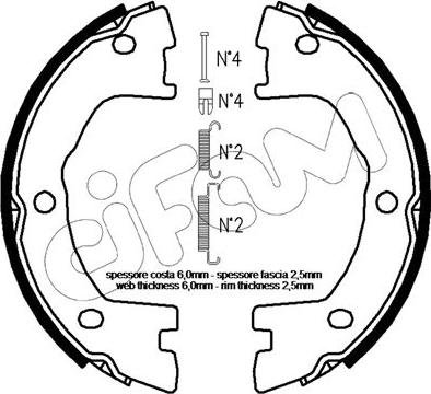 Cifam 153-097K - Brake Shoe Set, parking brake autospares.lv