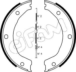 Cifam 153-145K - Brake Shoe Set, parking brake autospares.lv