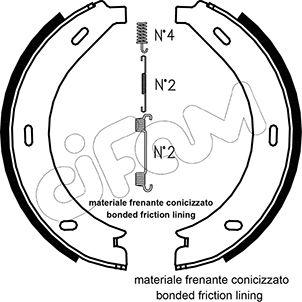 Cifam 153-236K - Brake Shoe Set, parking brake autospares.lv