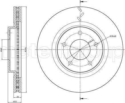 Cifam 800-1345C - Brake Disc autospares.lv