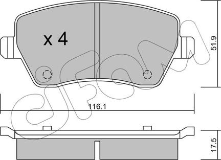 Cifam 822-485-0 - Brake Pad Set, disc brake autospares.lv