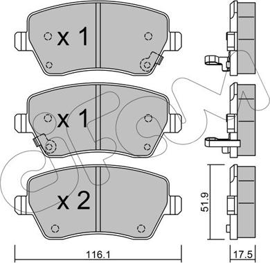 Cifam 822-485-2 - Brake Pad Set, disc brake autospares.lv